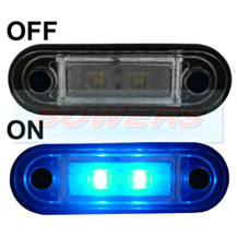 12v/24v Flush Fit Slim Blue LED Marker Lamp/Light Ideal For Truck & Van Bars